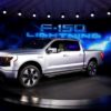 A Ford F-150 Lightning electric truck