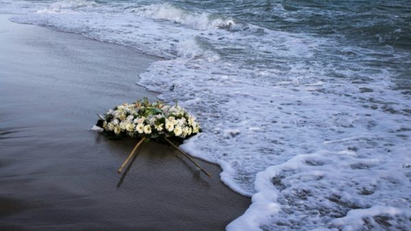 In March, local people paid tribute to the victims of a shipwreck that killed more than 70 migrants