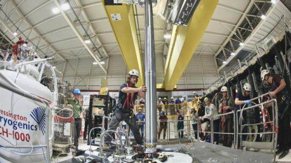 Physicists an CERN used a 25-centimetre-long cylinder, called ALPHA-g, to observe antimatter falling downwards due to gravity