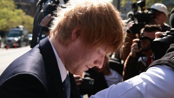 Ed Sheeran arrives at federal court in New York for a copyright trial alleging he stole a chord progression from a Marvin Gaye classic