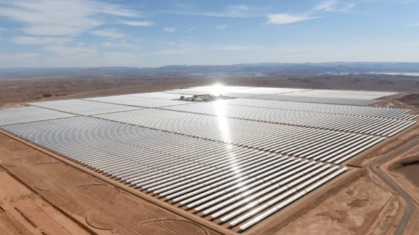 An aerial view of solar mirrors at the Noor 1 Concentrated Solar Power plant outside the town of Ouarzazate. Morocco has already bet heavily on clean energy