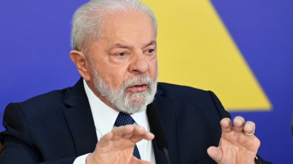 Brazilian President Luiz Inacio Lula da Silva speaks to foreign correspondents in Brasilia on August 2, 2023