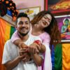 Maya Gurung (right) Surendra Pandey (left) held a Hindu marriage ceremony in 2017, and live together with their dog and cat