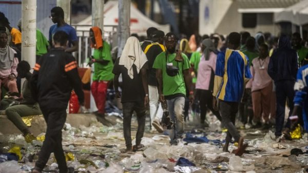 Migrants have overwhelmed the processing centre on Lampedusa