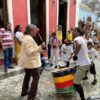 Linda Thomas-Greenfield, the US ambassador to the United Nations, joins street drummers from the Olodum Afro-Brazilian cultural center in Salvador, Brazil